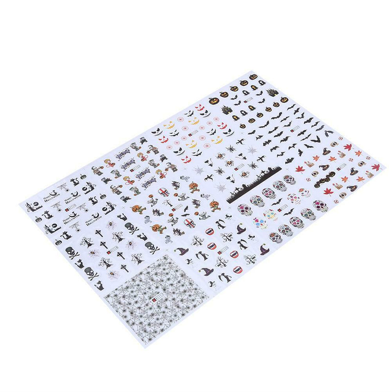 12 sheets Manicure Halloween Water Transfer Nail Art Decoration Stickers
