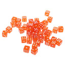 50Pcs 6-Sided Dice D6 Polyhedral Dice 12mm for  Orange