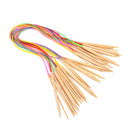 18 Set 80CM Smooth Bamboo Circular Knitting Needles Pins Size 2.0mm-10mm JR
