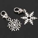 30 Christmas Snowflake Clip On Charm Fit Chain Bracelet
