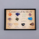 12 Small Polished Gemstones of the World in a Mini Display Case Gift