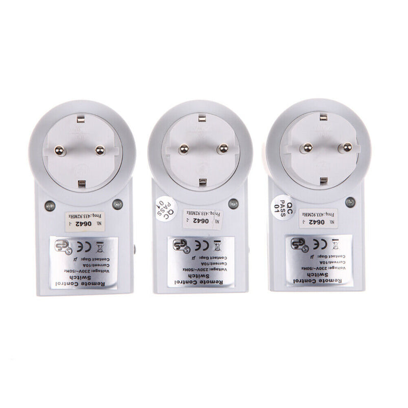 EU 3 Pack Wireless Remote Control Power Outlet Light Switch Plug Socket