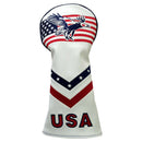 Golf Woods Headcover 460cc PU Leather Case Golf US Flag Putter Cover USA Party