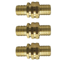 Set 3pcs Brass 3/4 inch Garden Hose Connection Repair Double Male Female Set