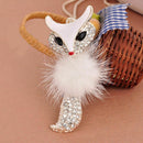 Women Sweater Necklace Diamond Long Chain Owl Fox Pendant. AU Kit Z9J4