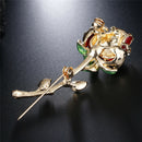 Rhinestone Enamel Rose Brooch Pin Flower Bouquet Brooch Wedding Bridal Gift FT