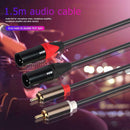 Dual RCA Male Plug to Dual XLR 3Pin Male Audio Extension Cable for Microphone