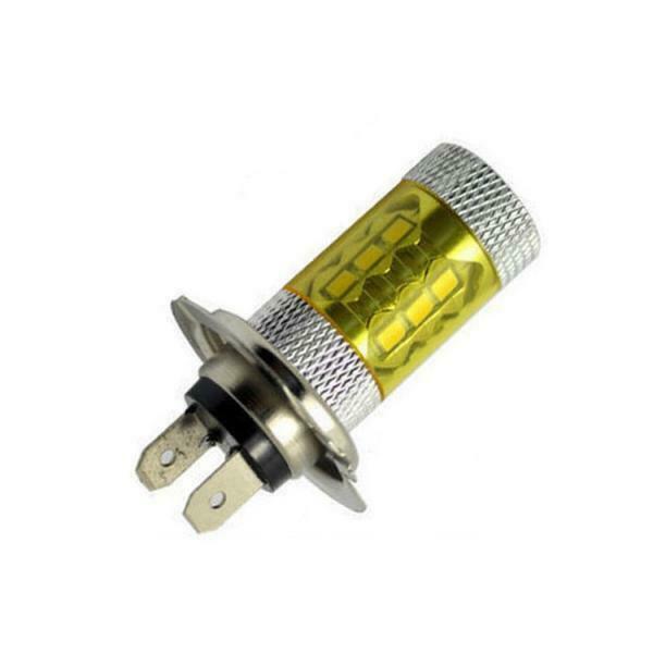 2PCS H7 2323 80W 6000K 16-SMD LED Fog Lights Driving Bulbs for Car - Yellow
