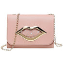 Red Lip Sequins One Shoulder Small Square Bag Chain Messenger Bag Summer Sw N8Z1