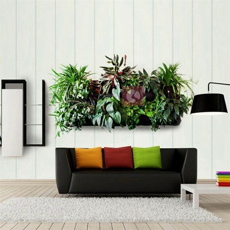 Vertical Garden Planter, 4 Pockets Wall Hanging Felt Planter Bags Wall Moun