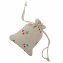 Lot of 10pcs Jewelry pouch Small Linen Drawstring Gift Bag Cherry Motif Red T1J5