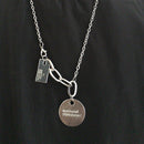Punk Gothic Women Girls Round Metal Lock Pendant Chain Necklace Jewelry GiftsJR