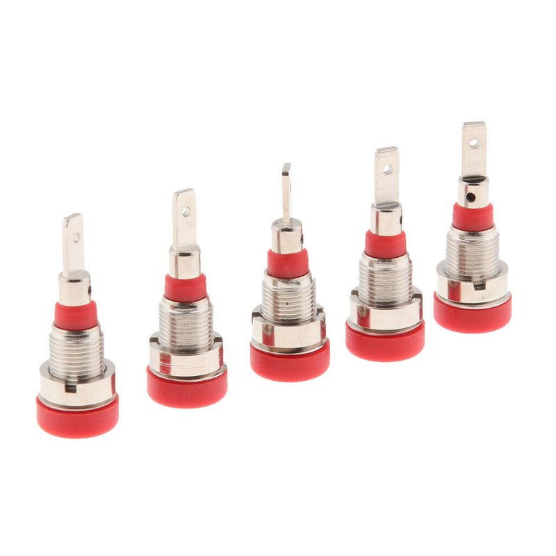 5 Piece 2mm Banana Jack Binding Post Nut For Multimeter Test Red