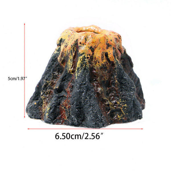 Aquarium Volcano Shape & Air Bubble Stone Oxygen Pump Fish Tank Ornament #gib