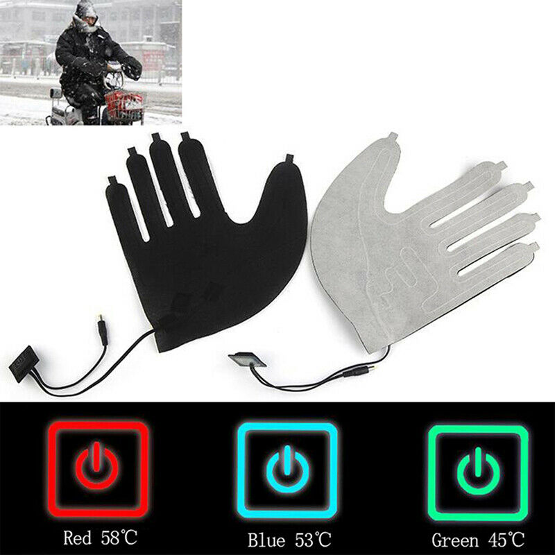 1X Five-finger Gloves USB Electric Heating Pads Three-speed Switch Heating She3C