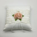 Wedding Ring Pillow Cushion with Flower Basket Ring Bearer for Beach Wedding