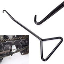 1* Universal Motorcycle T-Handle Stand Spring Hook Puller Black For Exhaust Pipe