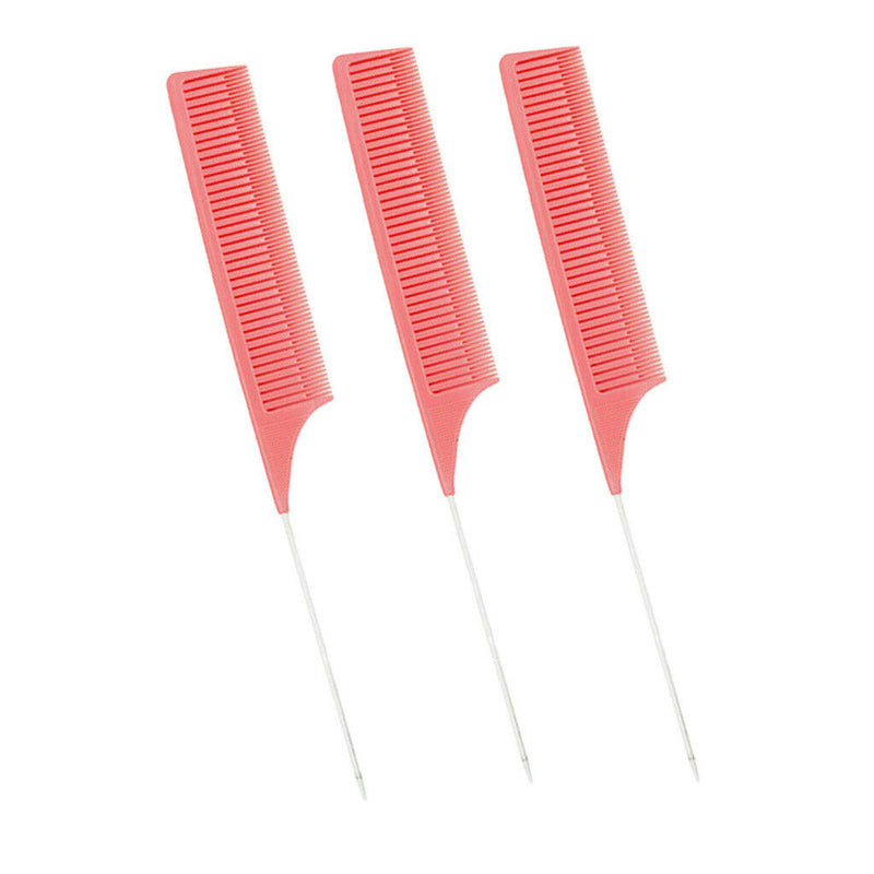 Professional Fine One-way Weave Highlighting Foiling Combs Salon Comb Pink
