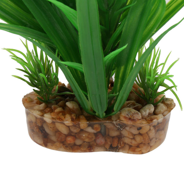 2Pcs Natural Looking Artificial Leaf & Cactus Aquarium Plant Decor Ornament