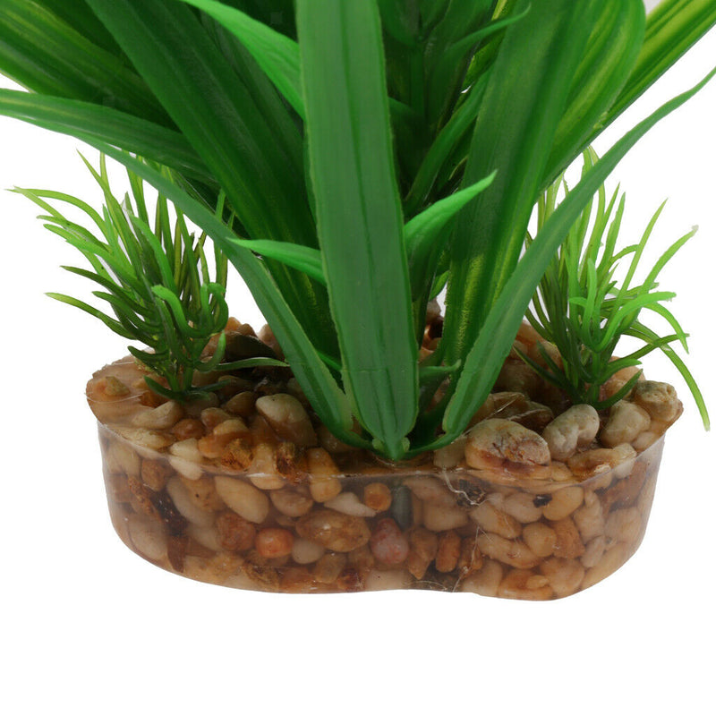 2Pcs Natural Looking Artificial Leaf & Cactus Aquarium Plant Decor Ornament