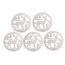 5pcs/set Hanging Wood Christmas Ornaments with Jute Ribbon Hollow Christmas B5B2