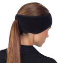 Winter Thermal Fleece Ponytail Headband Ear Cover Ear Warmer Head Wear Black