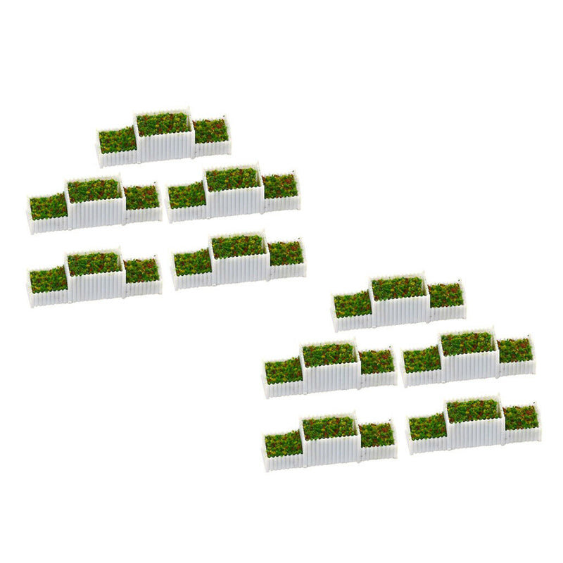 10x Flower Beds Flowerpots Artificial Plants Railway Landscaping Ornament For