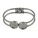 4Pcs Blank Setting Bezel Blank Base 2 Disc Pad Cabochon Cuff Bangle Bracelet