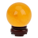 18mm Natural Amber Beeswax Crystal Ball Healing Sphere + Stand DIY Jewelry