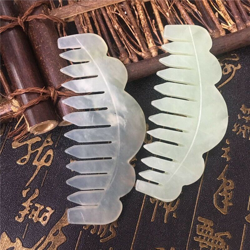 1Pc Nature Jade Comb Massage Spa Acupuncture Head Treatment Gua Sha BoardB Hn