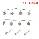 Crystal Thin Unisex Surgical Steel Nose Ring Hoop Body Cartilage Piercing  FT