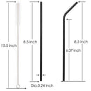 Set Of 8 Stainless Steel Metal Straws 8.5Inch Reusable Drinking Straws For
