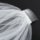 White Woman Bridal Veils Wedding Veils 2 Layers Handmade Beaded Edge with C