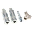 1/4" BSP Air Tool Couplers With Adapter Quick Release Fittings Tee Joints