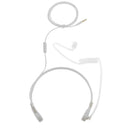 3.5mm Plug Earpiece Throat Mic Headset Covert Acoustic Tube Microphone White