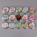 Women makeup compact pocket flamingo mirrors portable double-side folding mirrJR