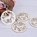 5Pcs/set Hollow Christmas Wooden Pendants Decorations Tree Ornaments DIY Cra&+