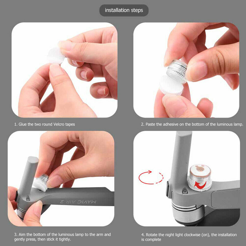 4x Mini Night Flying Signal Lamps LED Navigation Light (Red Blue Flashing)