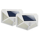 2pcs 100LED Four-sided Solar Motion Sensor Wall Light Waterproof Yard Lamp
