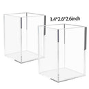 Acrylic Pen Holder 2 Pack,Clear Desktop Pencil Cup Stationery Organizer for R5X1