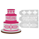 3pcs/Lot Plastic Cake Stencil Cake Decoration Sugar Sieve Cake Mold Stencil