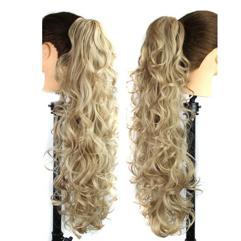 Long Wavy Synthetic Claw Clip Ponytail Hair Extensions Can Be Curled High T X1R5