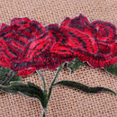 DIY Red Rose Flower Embroidered Applique Iron Sew on Patch Dress Jeans Badge 7"
