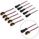 5 Sets Portable Car Professional Durable AWG Waterproof 2 Pin Connector Plug