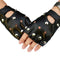 Leather Fingerless Short Gloves Black Rivets Stud Half Finger Mittens Fashio Gw