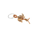Lucky Elephant Carving Wood color Pendant Key chain Ring Evil Defends Gift  Z