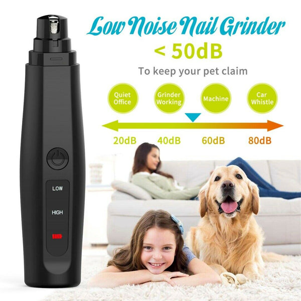 Rechargeable Pet Claw Grooming Trimmer Electric Dog Cat Toe Nail File Grinder#
