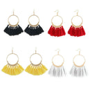 4PCS Womens Fashion Bohemian Earrings Long Tassel Fringe Boho Dangle Jewel EOD