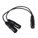 3pin xlr female jack to dual 2 male plug Y splitter cable adaptor cord  BX