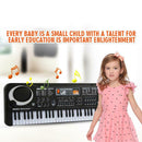 BLACK 61 Key Digital Electronic Keyboard & Microphone Electric LED Piano Or